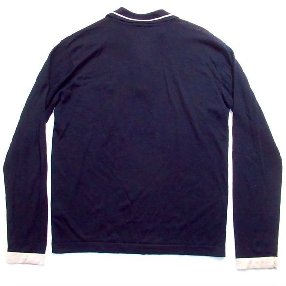 • ARMANI Jeans 1/4 Zip Collared SILK Wool thin Sweater • - Picture 5 of 6